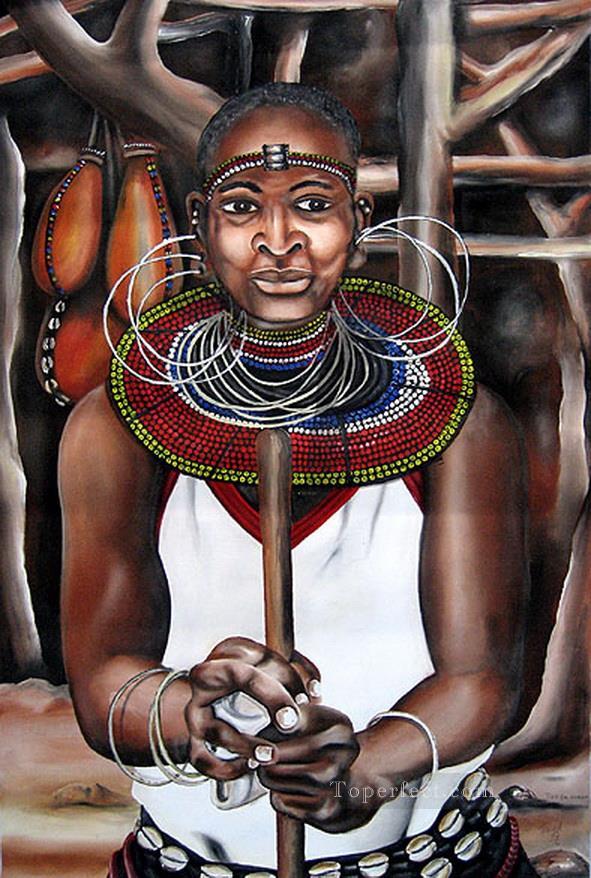 ジャレッド・トゥーゲン アフリカ出身の女性油絵